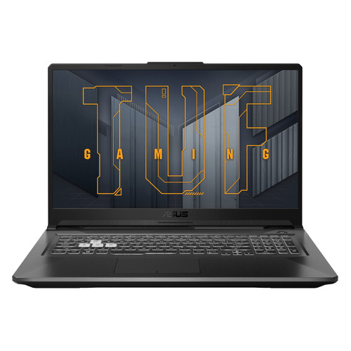 Ноутбук ASUS TUF Gaming A17 FA706IC-HX001, 17.3", IPS, AMD Ryzen 7 4800H 2.9ГГц, 8ГБ, 512ГБ SSD, NVIDIA GeForce RTX 3050 для ноутбуков - 4096 Мб, noOS, 90NR0674-M00260, серый