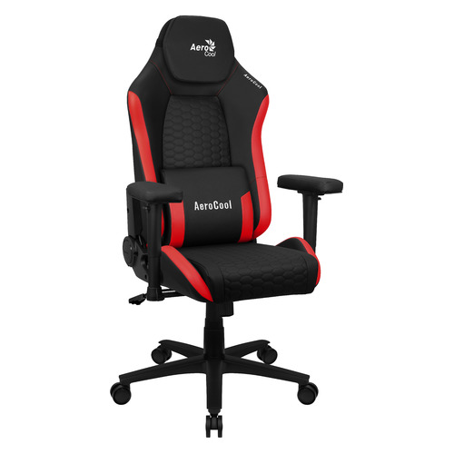Кресло игровое Aerocool CROWN Black Red, на колесиках, искусственная кожа, черный/красный [00030300]