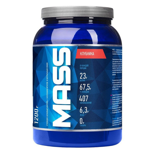 Гейнер RLINE Mass+Creatine, 1, порошок, 1.2кг, клубника
