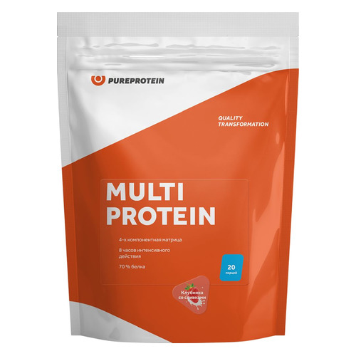 Протеин PURE PROTEIN Multicomponent, порошок, 600гр, клубника со сливками