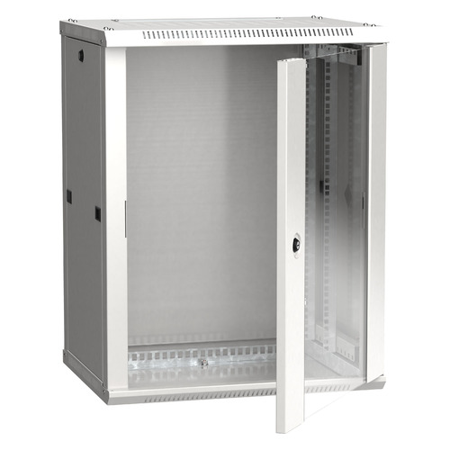 Шкаф коммутационный ITK Linea W (LWR3-15U64-GF) настенный 15U 600x450мм пер.дв.стекл 90кг серый 350м