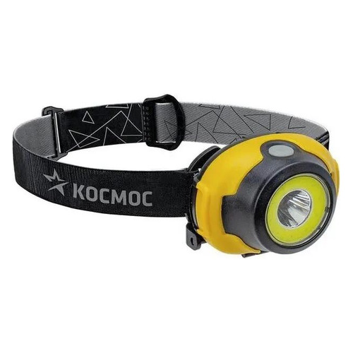 Налобный фонарь КОСМОС KOCH103COBLED, желтый / черный, 5Вт