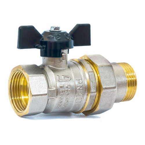 Кран шаровый LD 544843, проходной запорный, 1", внутренняя/наружняя резьба