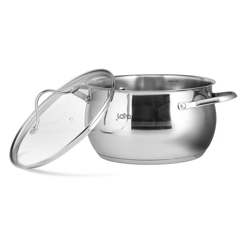 Кастрюля LARA LR02-32, 2.8л, с крышкой, серебристый