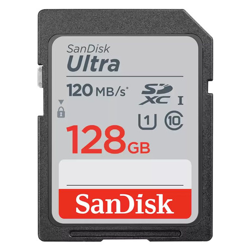 Карта памяти SDXC UHS-I U1 Sandisk Ultra 128 ГБ, 120 МБ/с, Class 10, SDSDUN4-128G-GN6IN, 1 шт