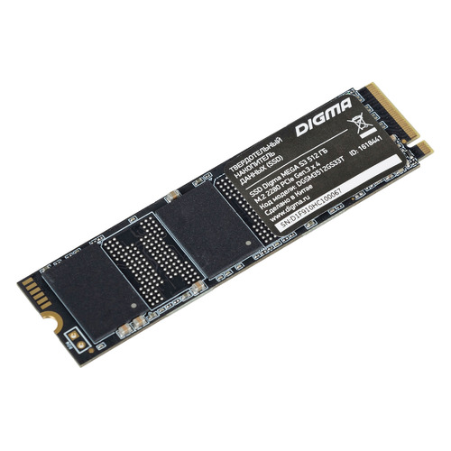 SSD накопитель Digma Mega S3 DGSM3512GS33T 512ГБ, M.2 2280, PCI-E x4, NVMe, rtl
