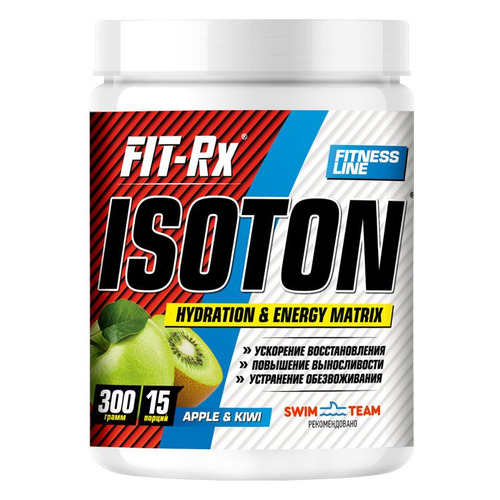 Изотоник FIT-RX Isoton, порошок, 300гр, яблоко-киви [01171]