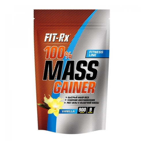 Гейнер FIT-RX 100% Mass Gainer, порошок, 900гр, ваниль [01087]