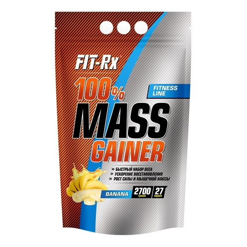 Гейнер FIT-RX 100% Mass Gainer, порошок, 2.7кг, банан [01089]