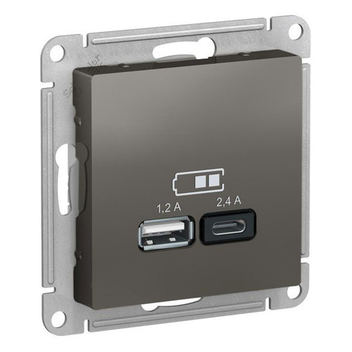 Розетка USB Schneider Electric AtlasDesign ATN000939, скрытая, IP20, сталь