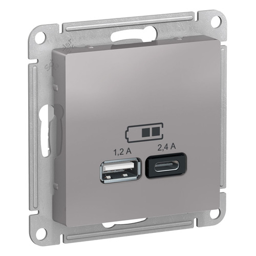 Розетка USB Schneider Electric AtlasDesign ATN000339, скрытая, IP20, алюминий