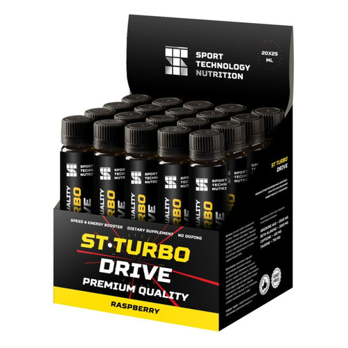 Тренировочный комплекс SPORT TECHNOLOGY NUTRITION ST-Turbo, 20x25мл, жидкость, малина