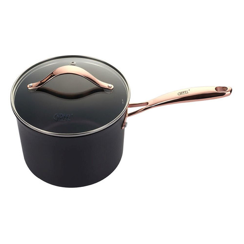 Ковш GIPFEL Novo Lux 2598, 2.7л, с крышкой, черный