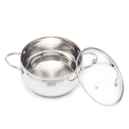 Кастрюля GIPFEL Terza 1293, 3.4л, с крышкой, стальной