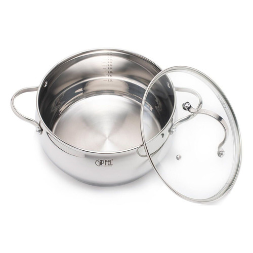 Кастрюля GIPFEL Terza 1294, 5.5л, с крышкой, стальной
