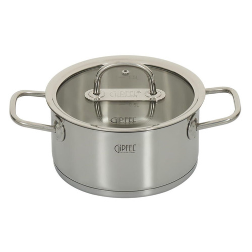Кастрюля GIPFEL Capella 2697, 1.5л, с крышкой, стальной