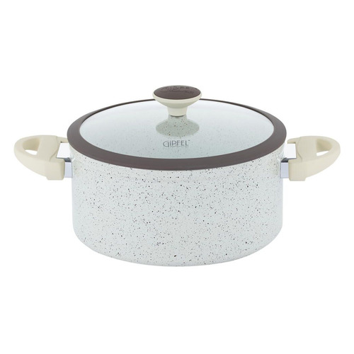 Кастрюля GIPFEL Oliver 433, 5.5л, с крышкой, бежевый