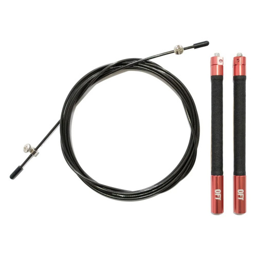 Скакалка Original FitTools FT-JR-SQD 300см красный/черный