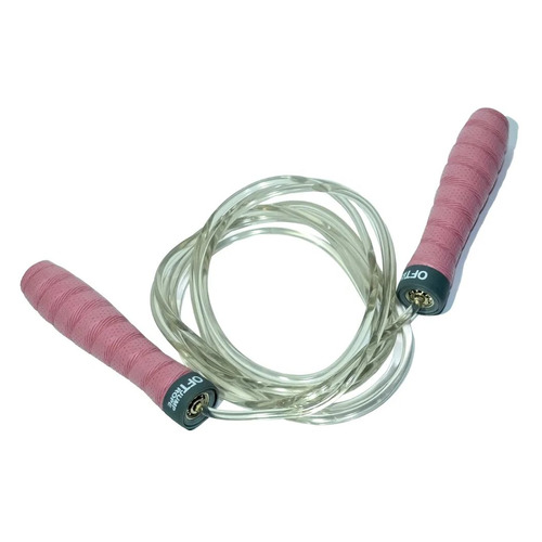 Скакалка Original FitTools FT-JR-TRP 310см розовый/прозрачный
