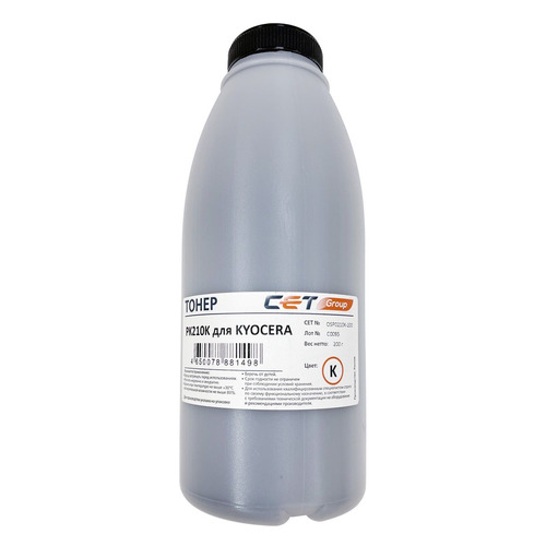 Тонер CET PK210, для Kyocera Ecosys P6230cdn/6235cdn/7040cdn, черный, 200грамм, бутылка
