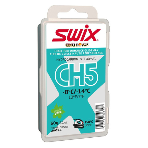 Мазь Swix CH5X скольжен. для лыж/сноуб. темп.:-8/-14 тверд. 60гр бирюзовый (CH05X-6)
