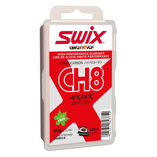 Мазь Swix CH8X скольжен. для лыж/сноуб. темп.:+4/-4 тверд. 60гр красный (CH08X-6)