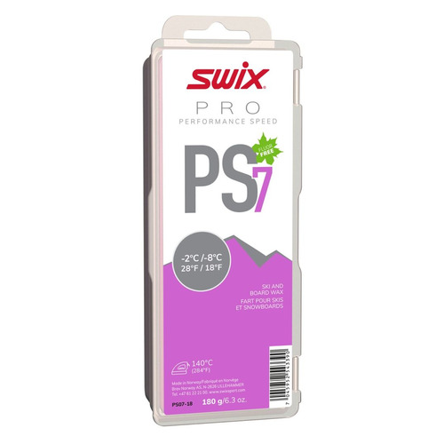 Мазь Swix PS7 скольжен. для лыж/сноуб. темп.:-2/-8 тверд. 180гр фиолетовый (PS07-18)