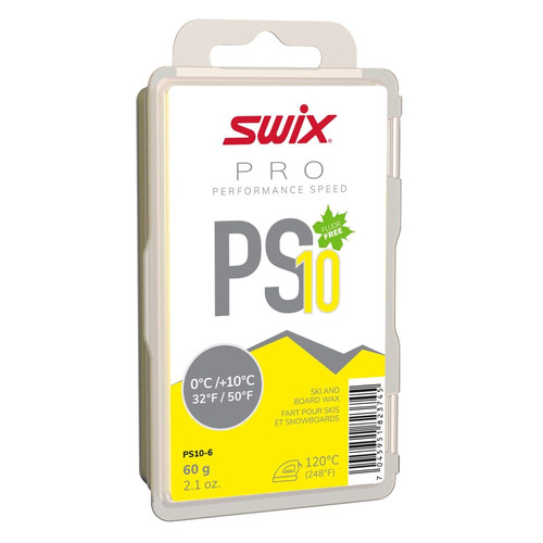 Мазь Swix PS10 скольжен. для лыж/сноуб. темп.:+10/0 тверд. 60гр желтый (PS10-6)