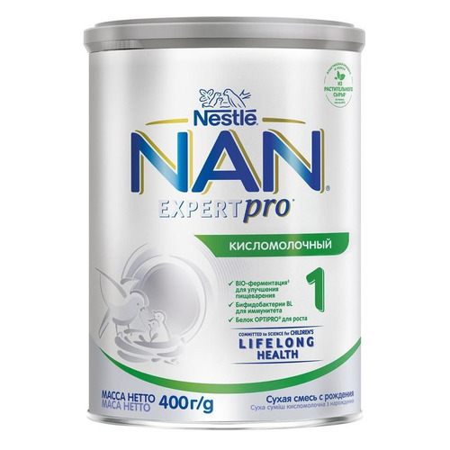 Молочная смесь NAN Expert Pro Кисломолочный, 1 ступень, для улучшения пищеварения, с 0 месяцев, 400 г [12373075]