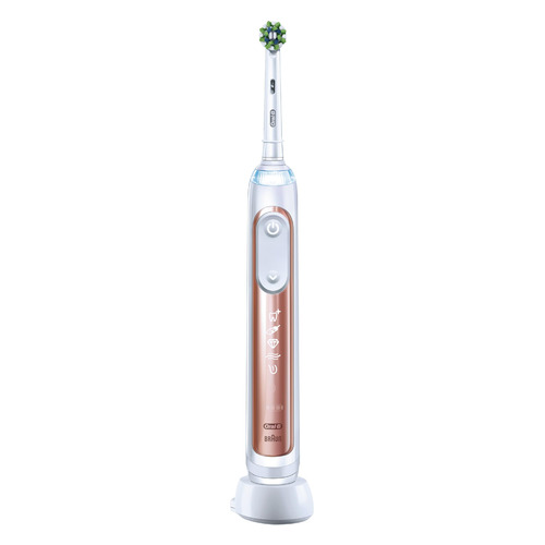 Электрическая зубная щетка Oral-B Genius X Lite Rose Gold D706.513.6, цвет: белый и розовый