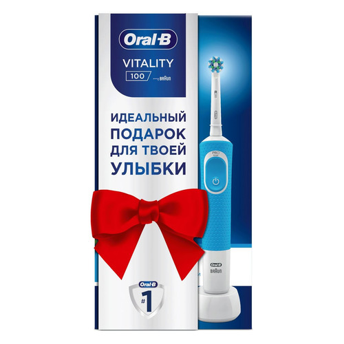 Электрическая зубная щетка Oral-B Vitality D100.413.1 PRO CrossAction, цвет: голубой