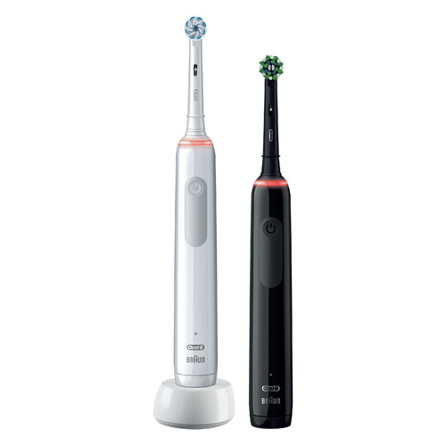 Электрическая зубная щетка Oral-B Pro 3 3500 Duo, цвет: белый и черный