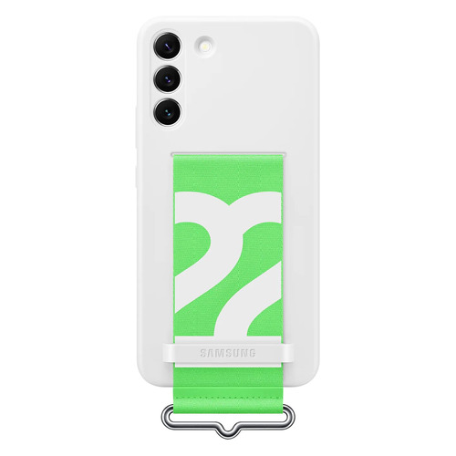 Чехол (клип-кейс) Samsung Silicone with Strap Cover, для Samsung Galaxy S22+, белый [ef-gs906twegru]