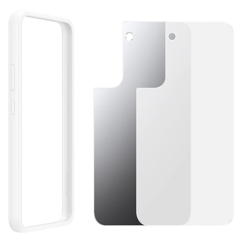Чехол (клип-кейс) Samsung Frame Cover, для Samsung Galaxy S22+, белый/прозрачный [ef-ms906cwegru]