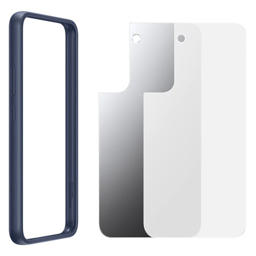 Чехол (клип-кейс) Samsung Frame Cover, для Samsung Galaxy S22+, темно-синий/прозрачный [ef-ms906cnegru]