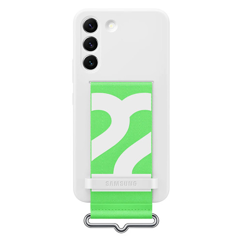 Чехол (клип-кейс) Samsung Silicone with Strap Cover, для Samsung Galaxy S22, белый [ef-gs901twegru]