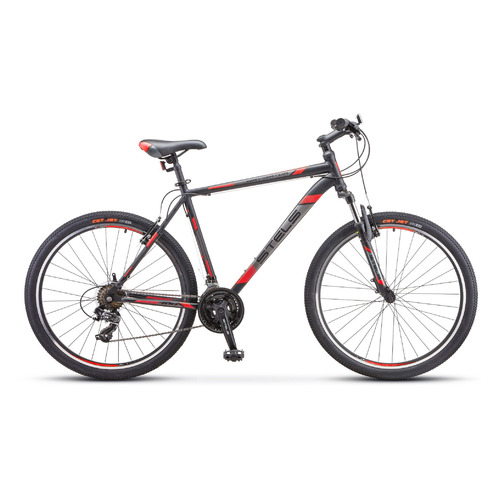 Велосипед STELS Navigator-700 V F020 (2022), горный (взрослый), рама 19", колеса 27.5", черный/красный, 17кг [lu088925]