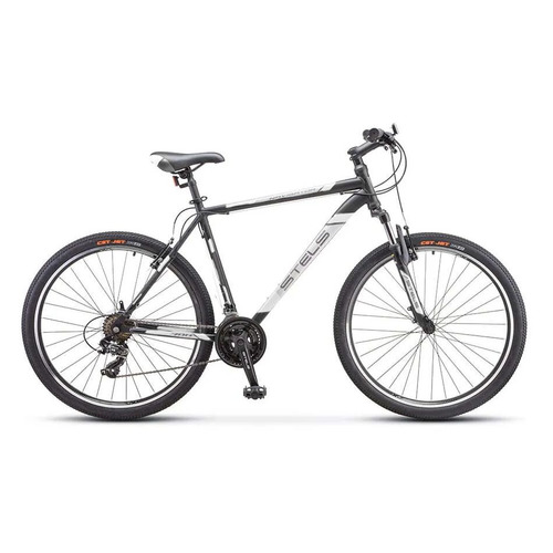 Велосипед STELS Navigator-700 V F020 (2022), горный (взрослый), рама 19", колеса 27.5", черный/белый, 17кг [lu088927]