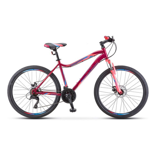 Велосипед STELS Miss-5000 D V020 (2022), горный (взрослый), рама 18", колеса 26", вишневый/розовый, 17.4кг [lu089369]