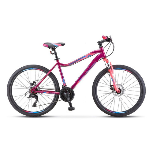 Велосипед STELS Miss-5000 D V020 (2022), горный (взрослый), рама 16", колеса 26", фиолетовый/розовый, 17.4кг [lu089370]