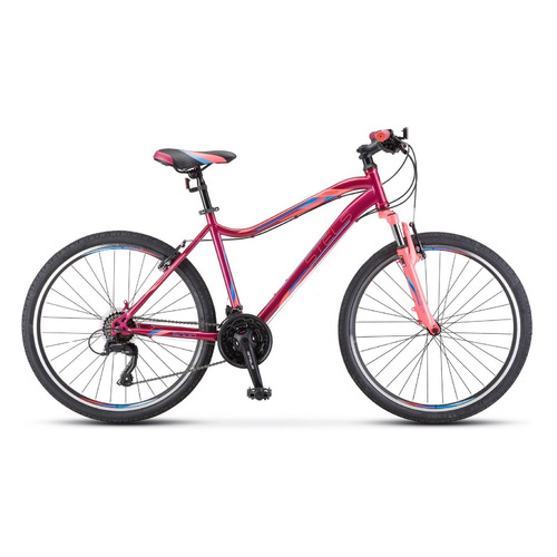 Велосипед STELS Miss-5000 V K010 (2022), горный (взрослый), рама 18", колеса 26", вишневый/розовый, 17.1кг [lu089247]