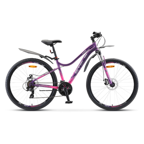Велосипед STELS Miss-7100 MD V020 (2022), горный (взрослый), рама 16", колеса 27.5", пурпурный, 18.1кг [lu084754]