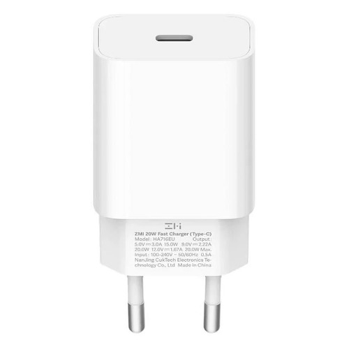 Сетевое зарядное устройство Xiaomi ZMI HA716, USB type-C, 3A, белый [ha716 white]