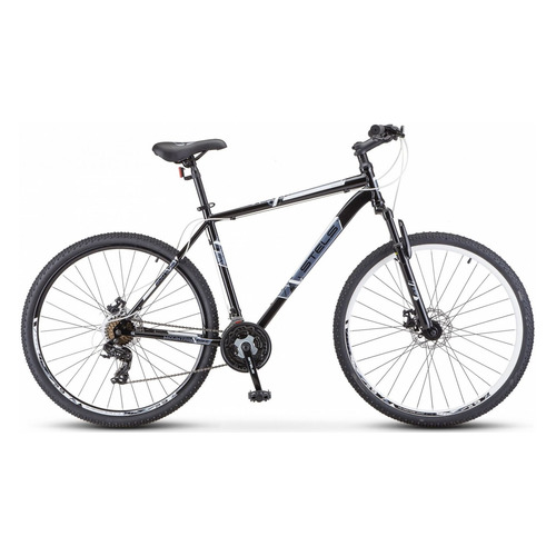 Велосипед STELS Navigator-700 D F020 (2022), горный (взрослый), рама 19", колеса 27.5", черный/белый, 17.7кг [lu088951]