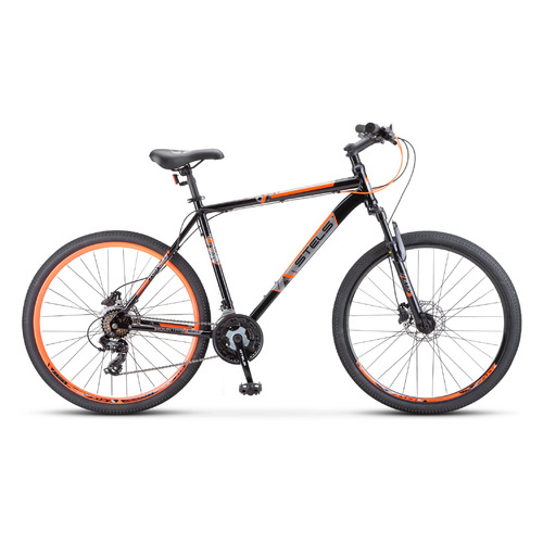 Велосипед STELS Navigator-700 D F020 (2022), горный (взрослый), рама 21", колеса 27.5", черный/красный, 17.7кг [lu088953]