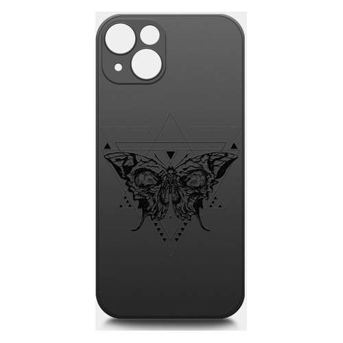Чехол (клип-кейс) BORASCO ArtWorks, для Apple iPhone 13 mini, черный/рисунок [51009]