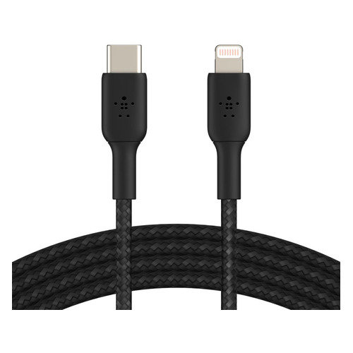 Кабель Belkin CAA004bt1MBK, Lightning (m) - USB Type-C (m), 1м, в оплетке, черный