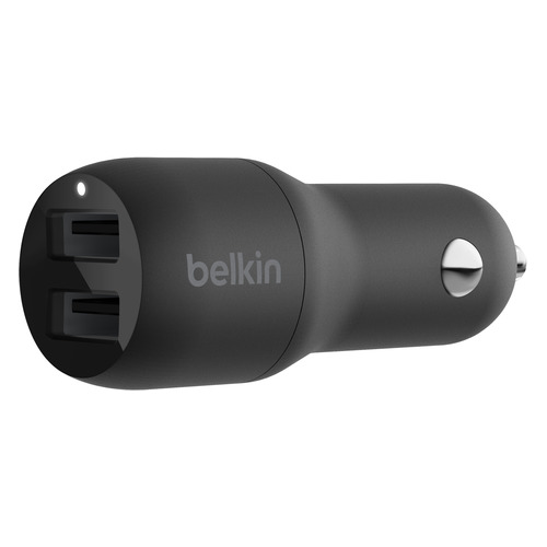 Автомобильное зарядное устройство Belkin CCB001btBK, 2xUSB, 8-pin Lightning (Apple), 1.2A, черный