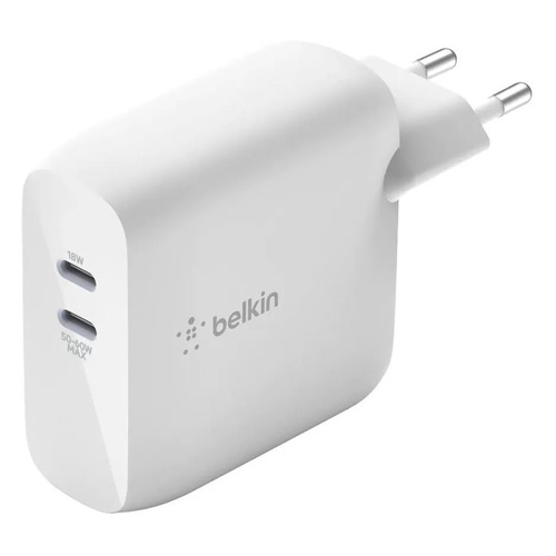 Сетевое зарядное устройство Belkin WCH003vfWH, 2xUSB type-C, 3A, белый