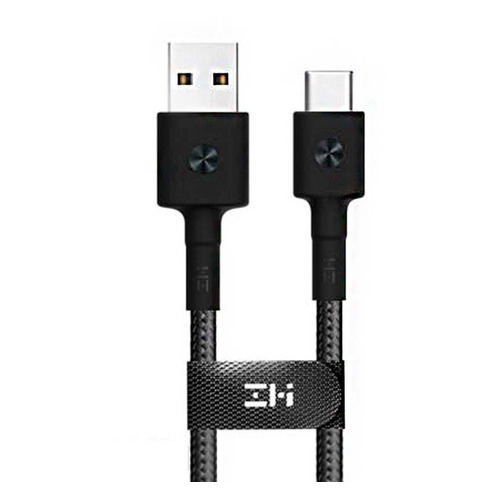 Кабель Xiaomi ZMI AL411, USB Type-C (m) - USB (m), 0.3м, в оплетке, черный